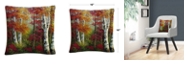 Baldwin Masters Fine Art Indian Summer Autumn Birch Trees Decorative Pillow, 16" x 16"